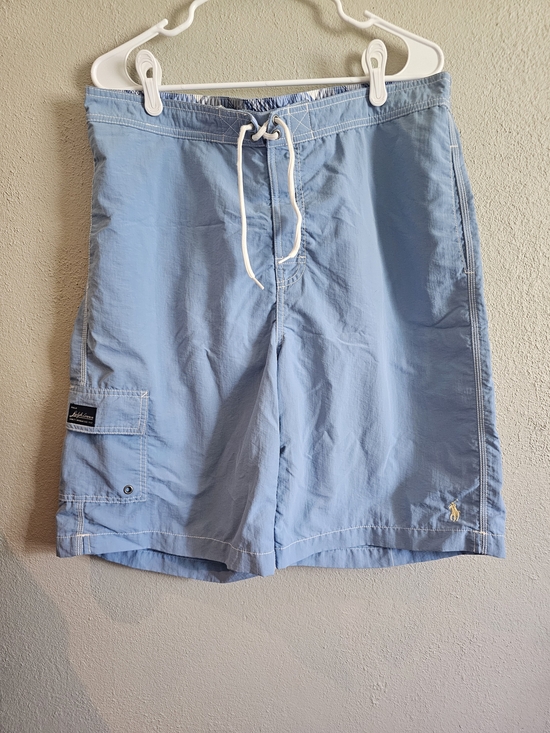 Polo Ralph Lauren Other - Vintage 90s Polo Ralph Lauren Cargo Lined Board Shorts Swim Trunks Light Blue L